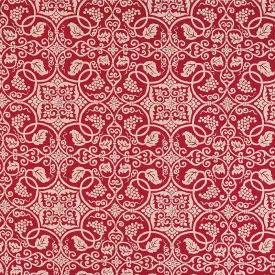 120 Shosoin Cotton Jacquard	Grape-patterned Arabesque　Red