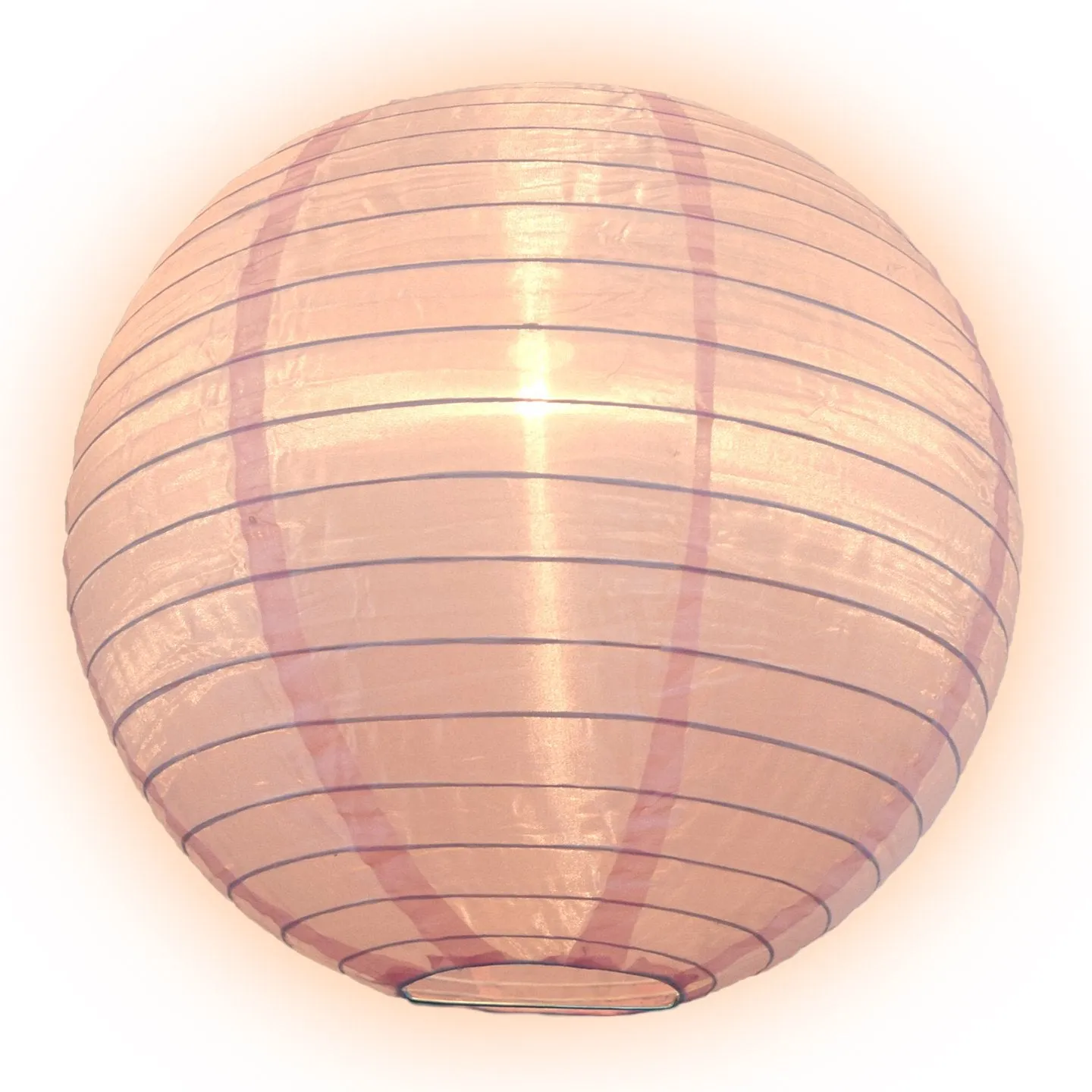 12" Pink Shimmering Nylon Lantern, Even Ribbing, Durable, Hanging