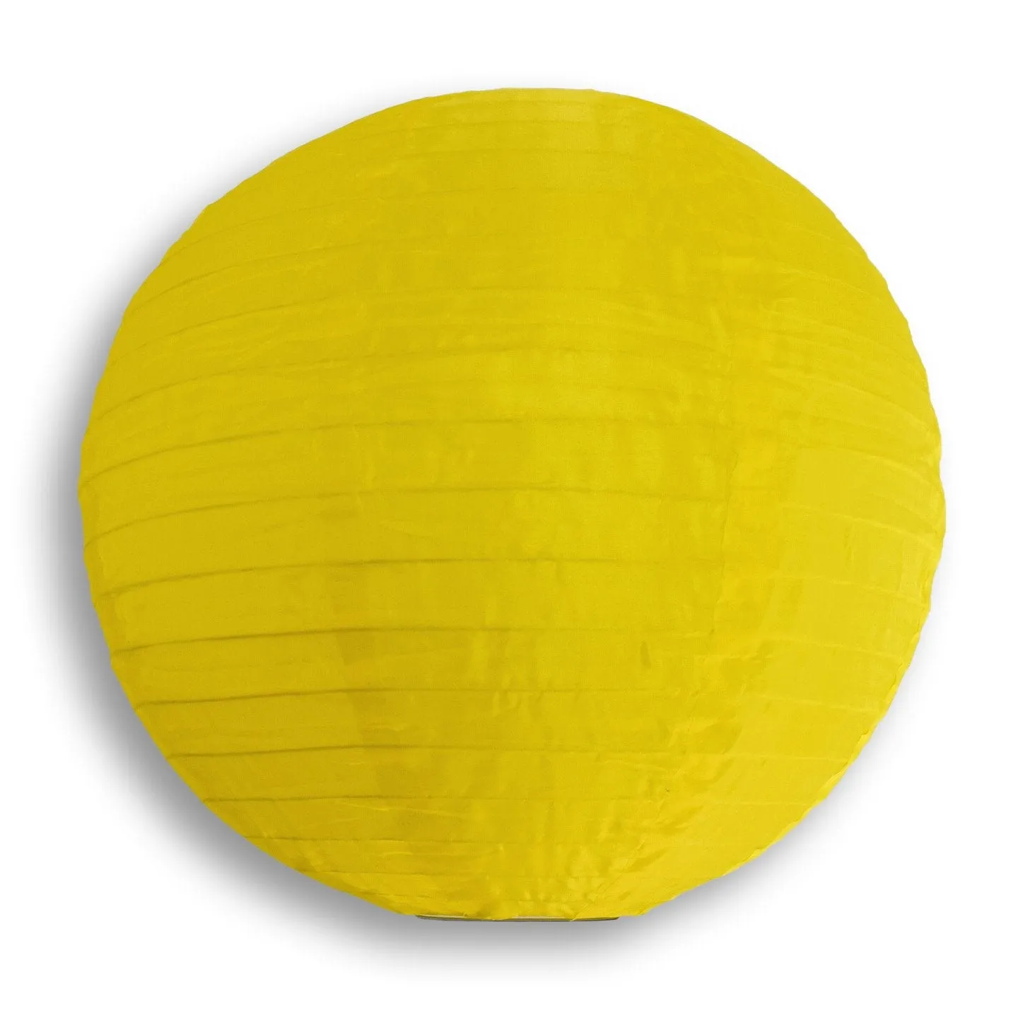 12" Yellow Shimmering Nylon Lantern, Even Ribbing, Durable, Hanging