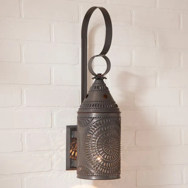 15-Inch Electrified Wall Lantern in Kettle Black