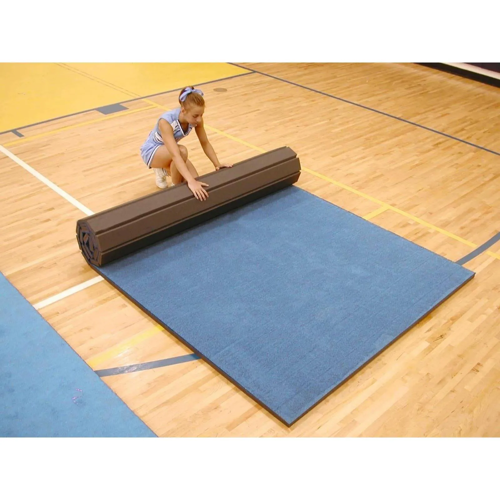 2 x 3 metre Cannons UK Rollaway Gymnastics Wrestling Martial Arts Mat Carpet Top Blue or Black