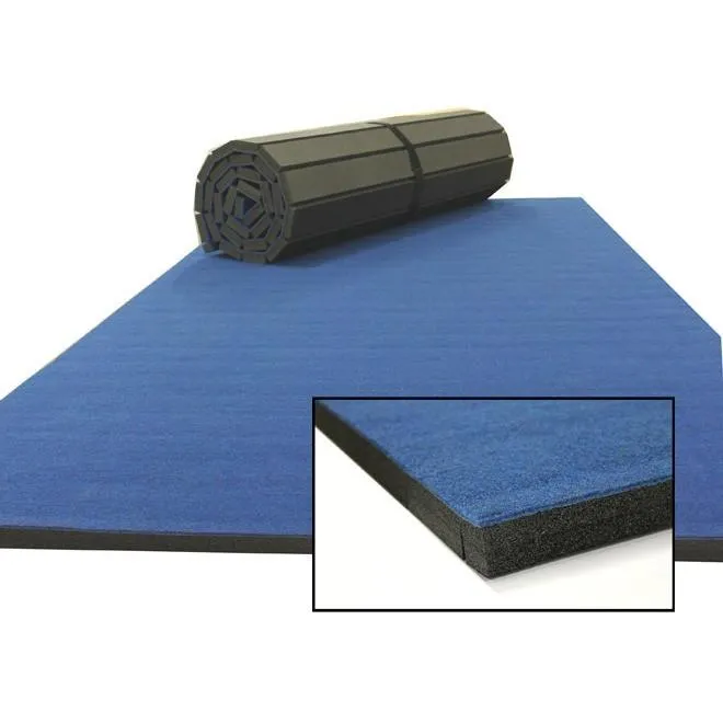 2 x 3 metre Cannons UK Rollaway Gymnastics Wrestling Martial Arts Mat Carpet Top Blue or Black