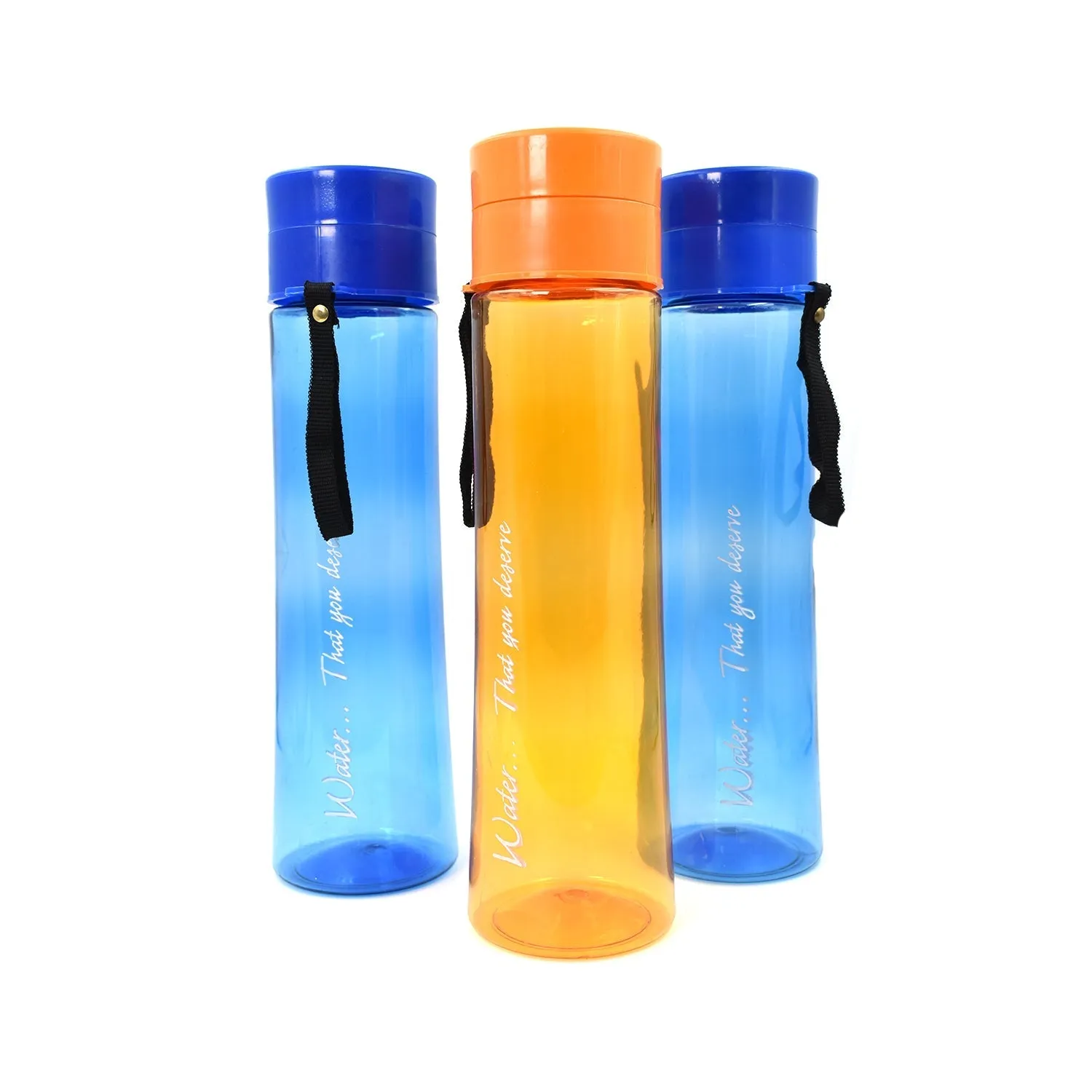 2716 Unbreakable, Leakproof, Durable, BPA Free, Non-Toxic Plastic Water Bottles, 1 Litre (Pack of 3, Assorted Color)