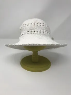 3-6 Y White Cotton Crochet Hat