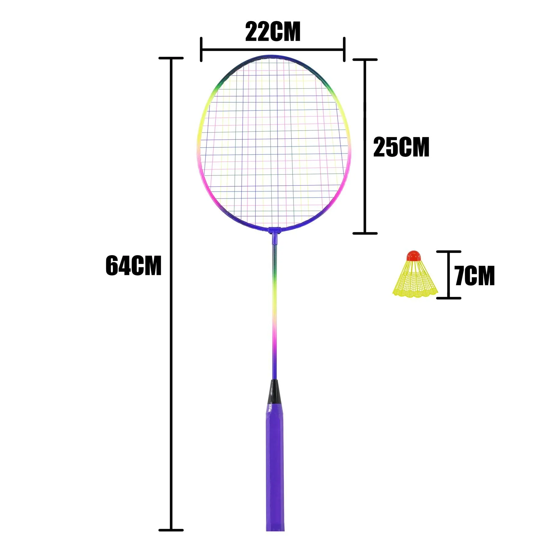 3 Piece  Multicoloured Badminton Racquet Set