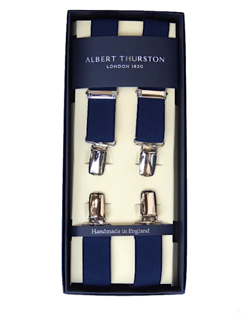 Albert Thurston 25mm Clip Braces/Navy