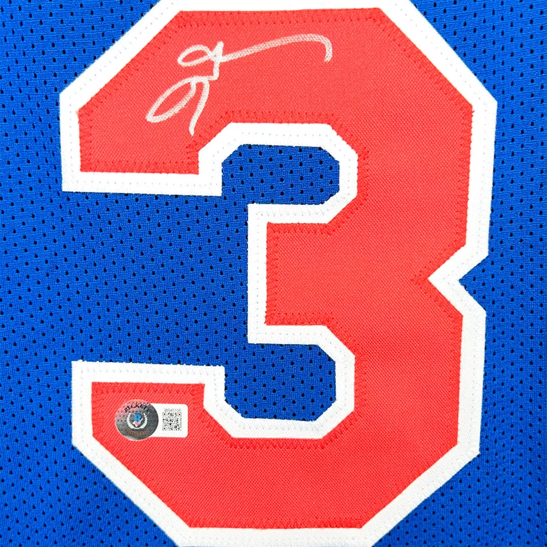 Allen Iverson Signed Philadelphia Blue The Answer Basketball Jersey (Beckett)