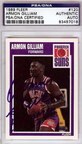 Armon Gilliam Autographed 1989 Fleer Card #120 Phoenix Suns PSA/DNA #83457018