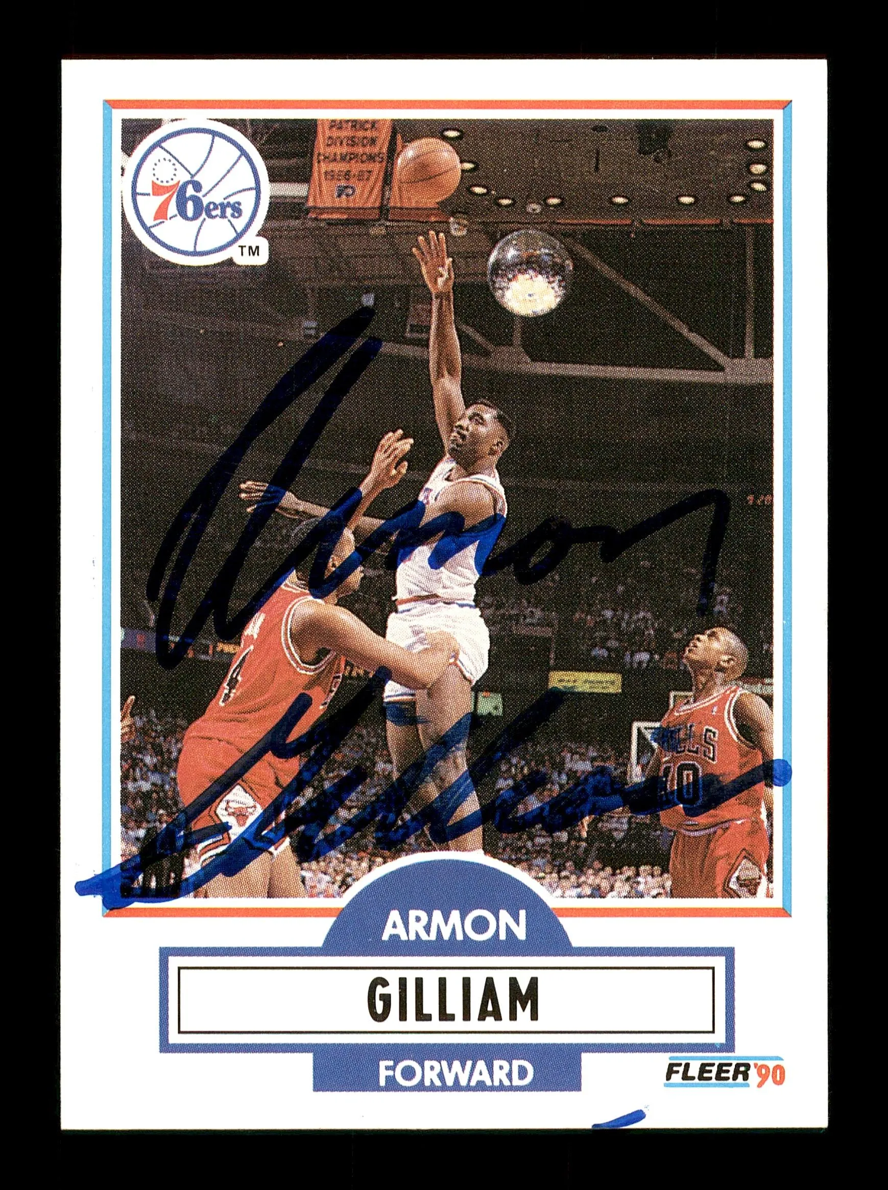 Armon Gilliam Autographed 1990-91 Fleer Update Card #U-70 Philadelphia 76ers SKU #167510