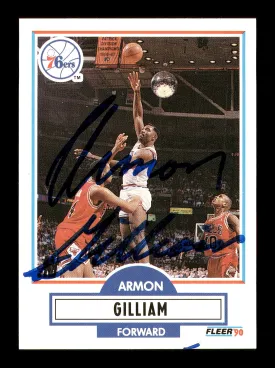 Armon Gilliam Autographed 1990-91 Fleer Update Card #U-70 Philadelphia 76ers SKU #167510