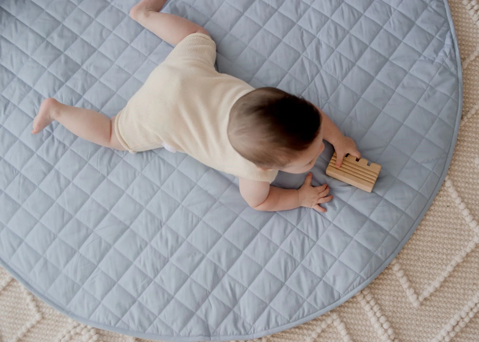 Bambella Designs Padded Waterproof Play Mat | Dusty Blue