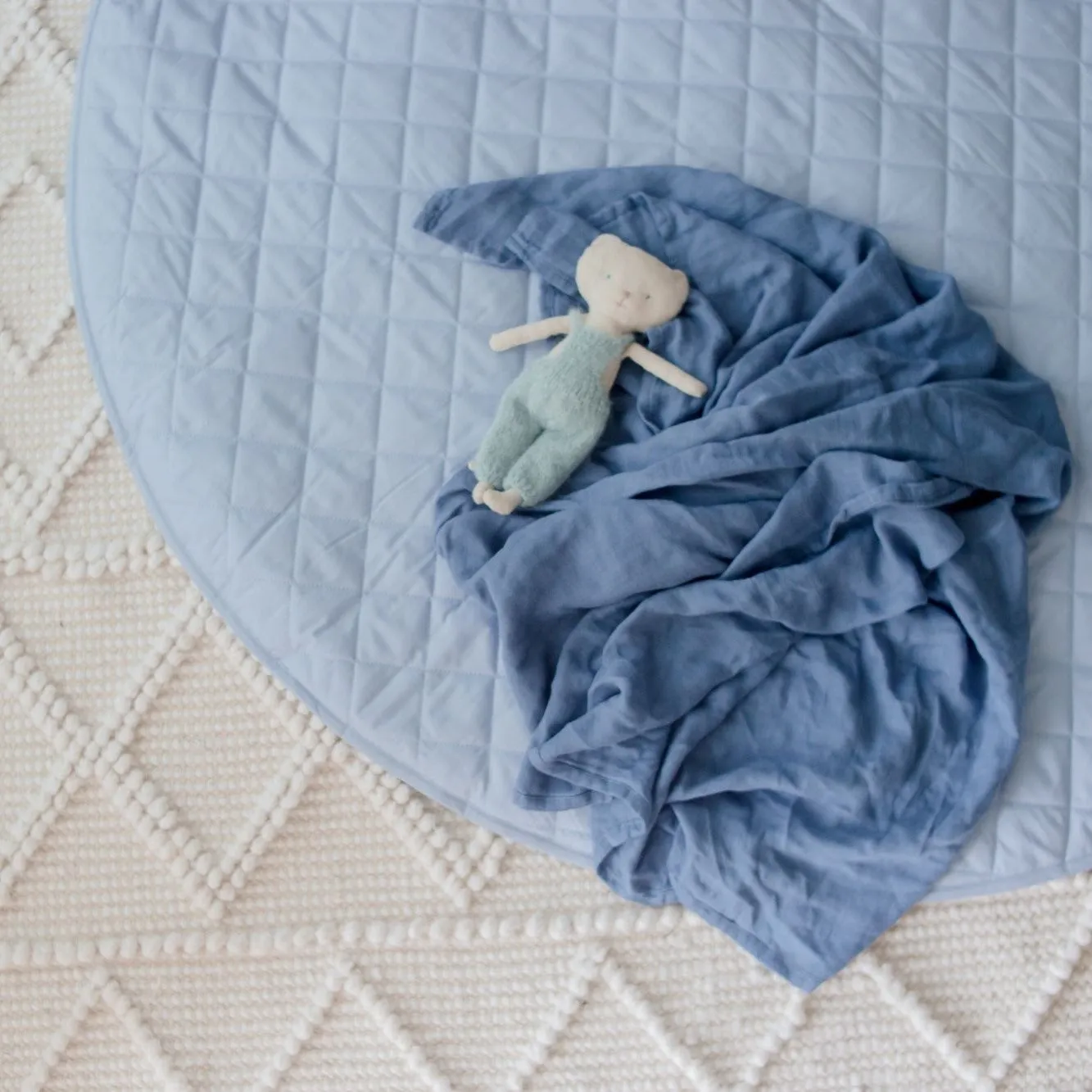 Bambella Designs Padded Waterproof Play Mat | Dusty Blue