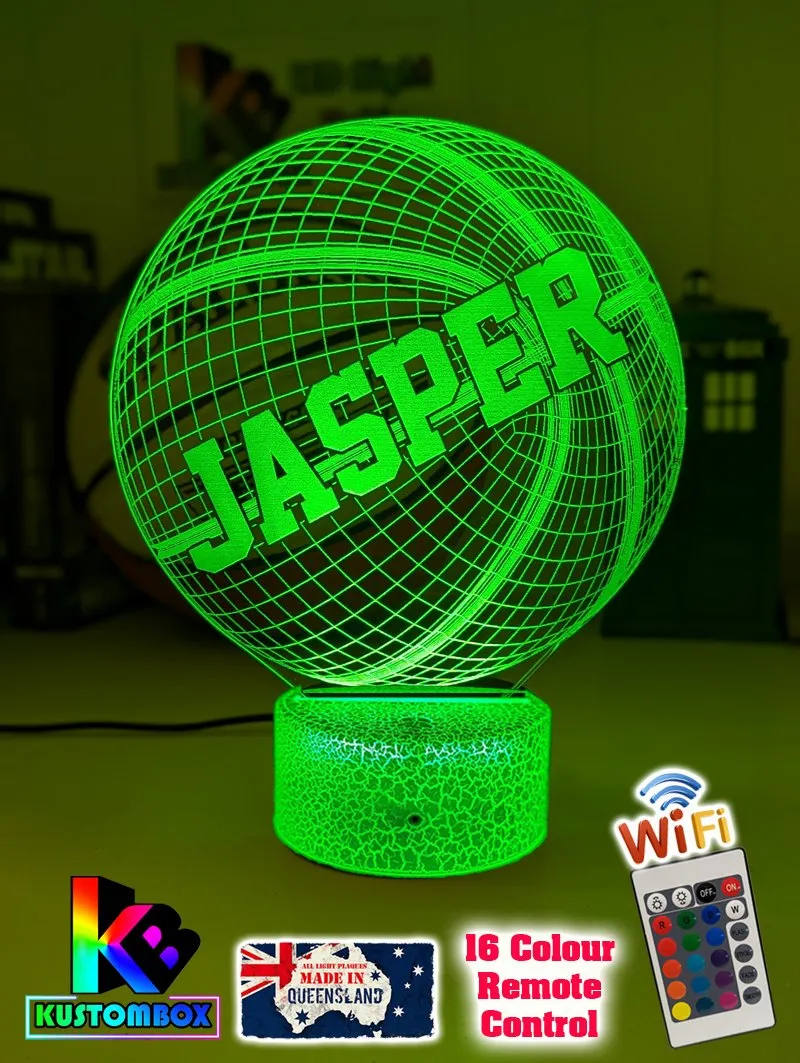 BASKETBALL PERONALISED NAME 3D LED Night Light Lamp