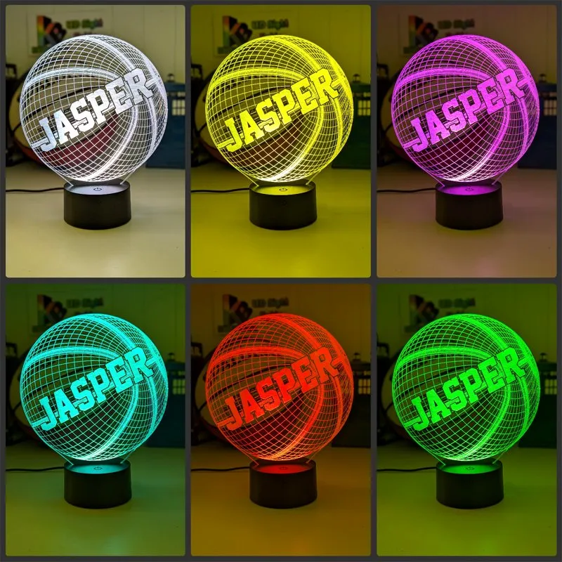 BASKETBALL PERONALISED NAME 3D LED Night Light Lamp