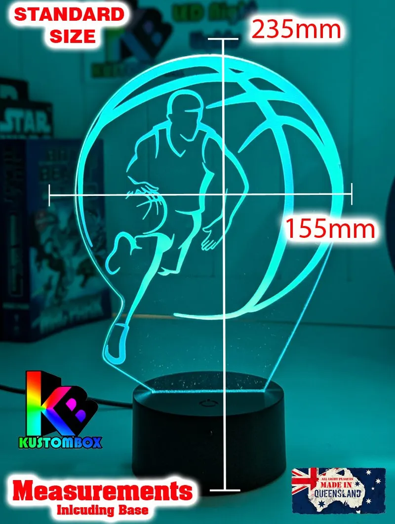 BASKETBALL PLAYER PERSONALISED NAME 3D LED Night Light Lamp