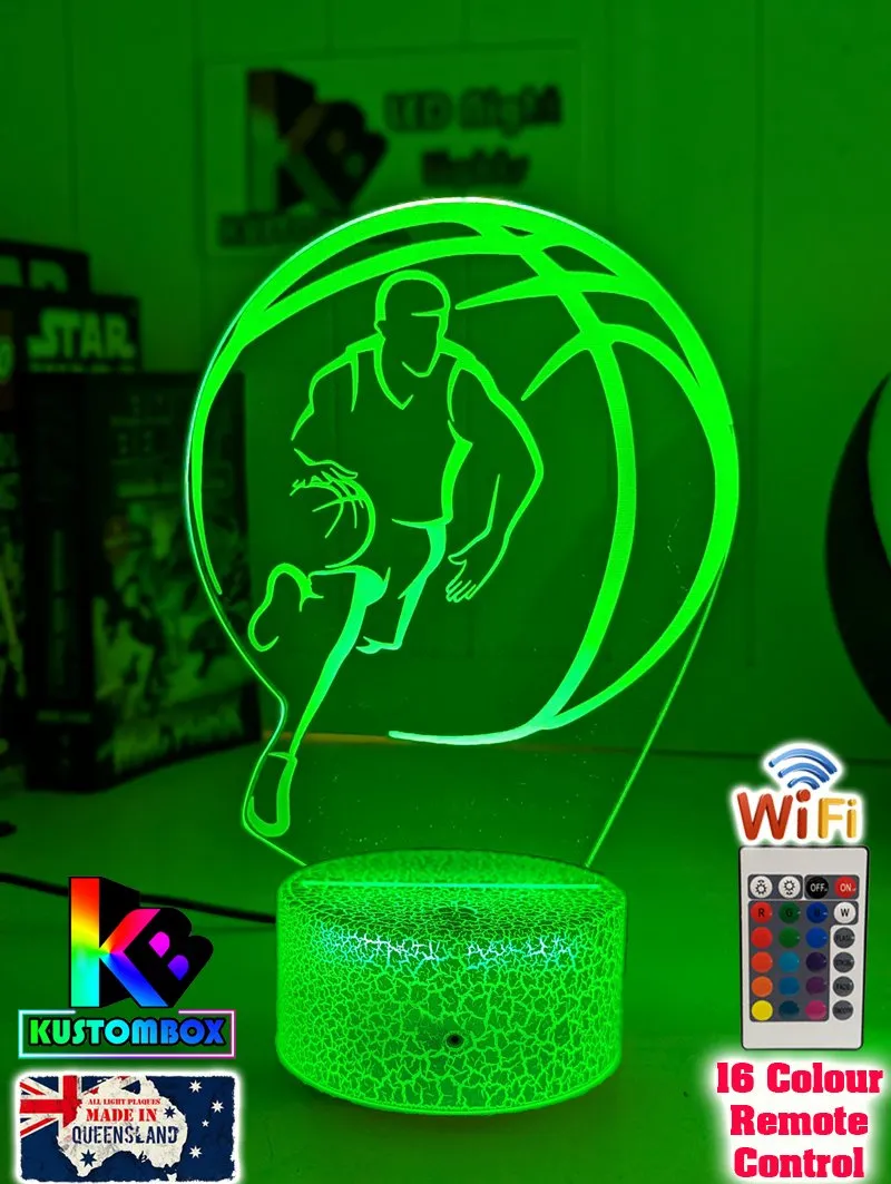 BASKETBALL PLAYER PERSONALISED NAME 3D LED Night Light Lamp