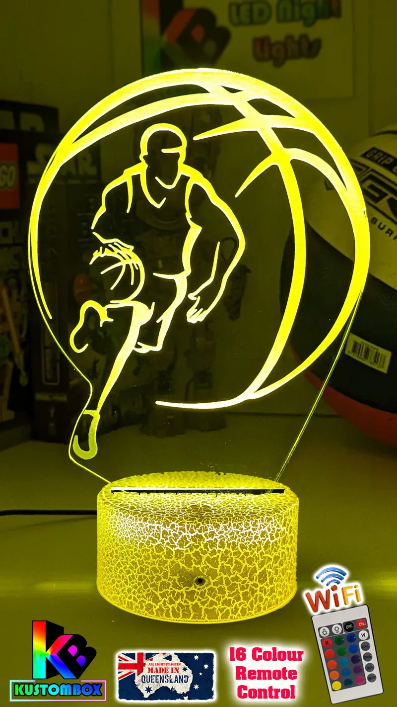 BASKETBALL PLAYER PERSONALISED NAME 3D LED Night Light Lamp