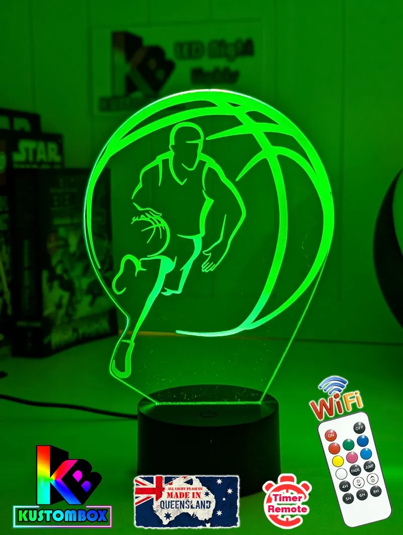 BASKETBALL PLAYER PERSONALISED NAME 3D LED Night Light Lamp