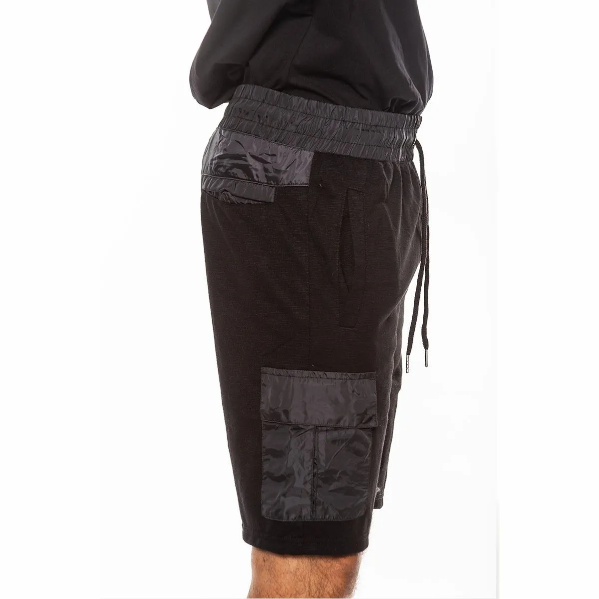 Black Lightweight Slub Shorts