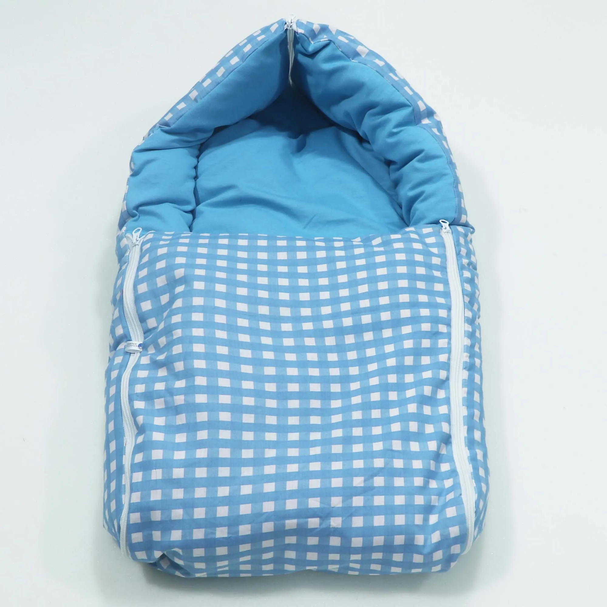 Blue Checks Baby Sleeping Bag N Carrier