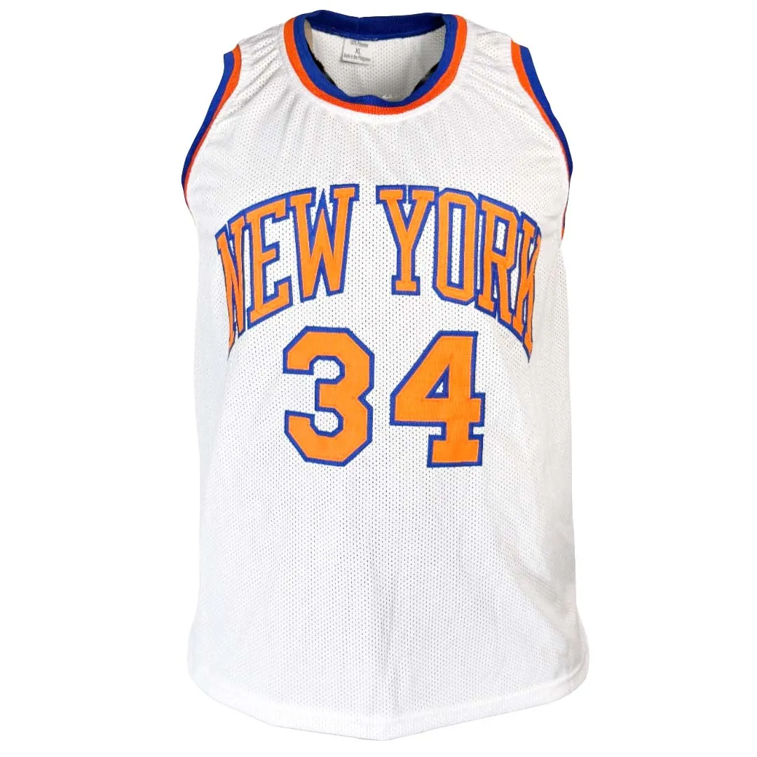 Charles Oakley Signed New York White Basketball Jersey (JSA)