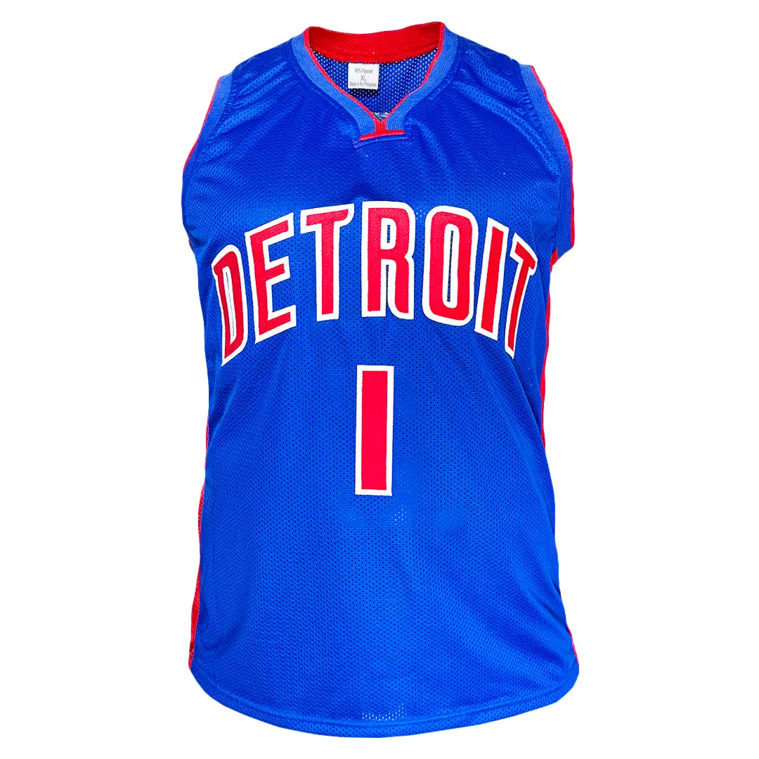 Chauncey Billups Signed Detroit Blue Basketball Jersey (Beckett)