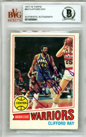 Clifford Ray Autographed 1977 Topps Card #64 Golden State Warriors Beckett BAS #10008941