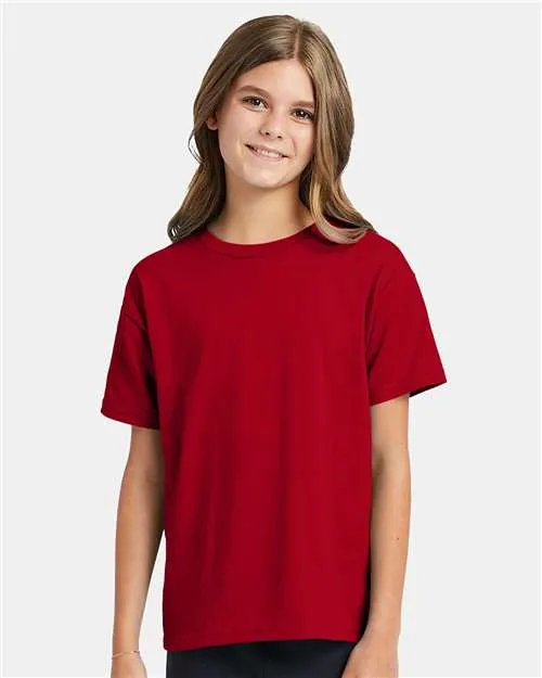 Custom Embroidered - Hanes - Ecosmart™ Youth T-Shirt - Deep Red - 5370