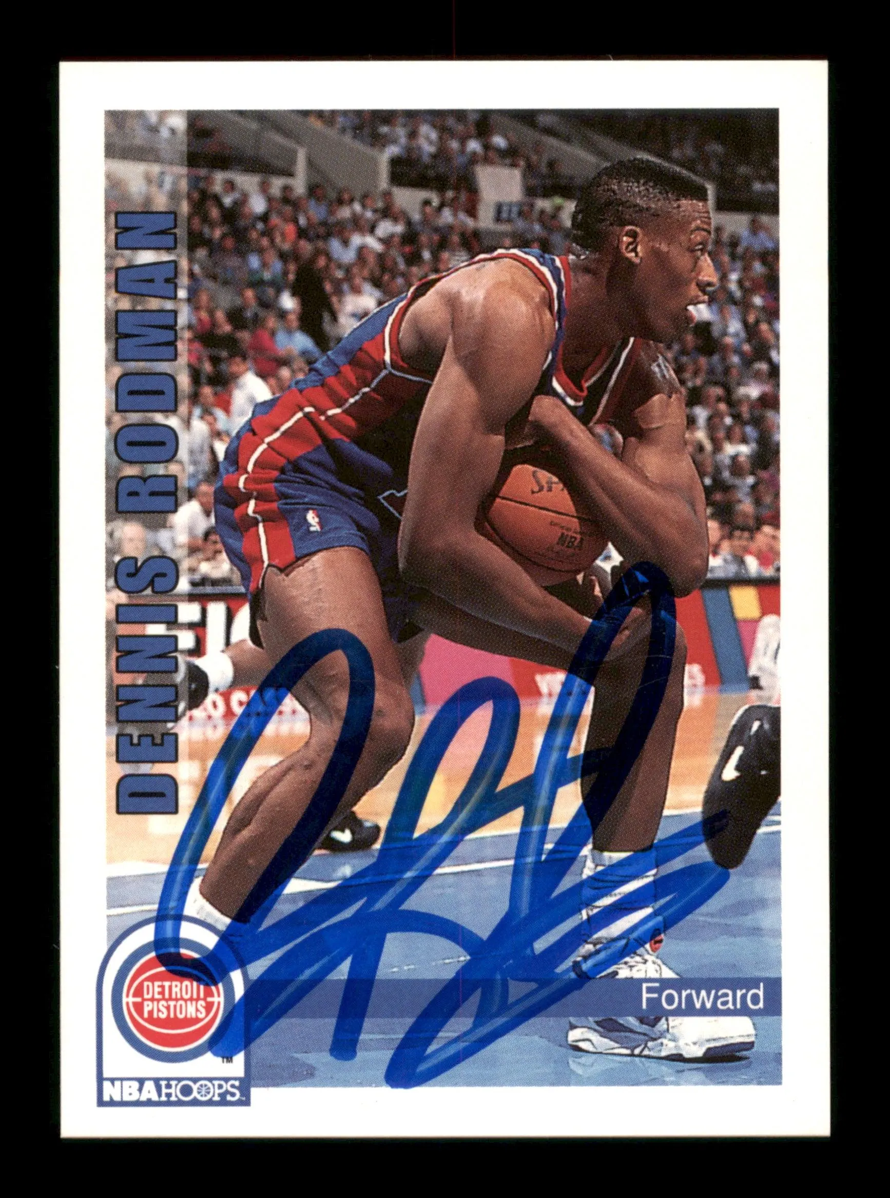 Dennis Rodman Autographed 1992-93 Hoops Card #66 Detroit Pistons SKU #190477