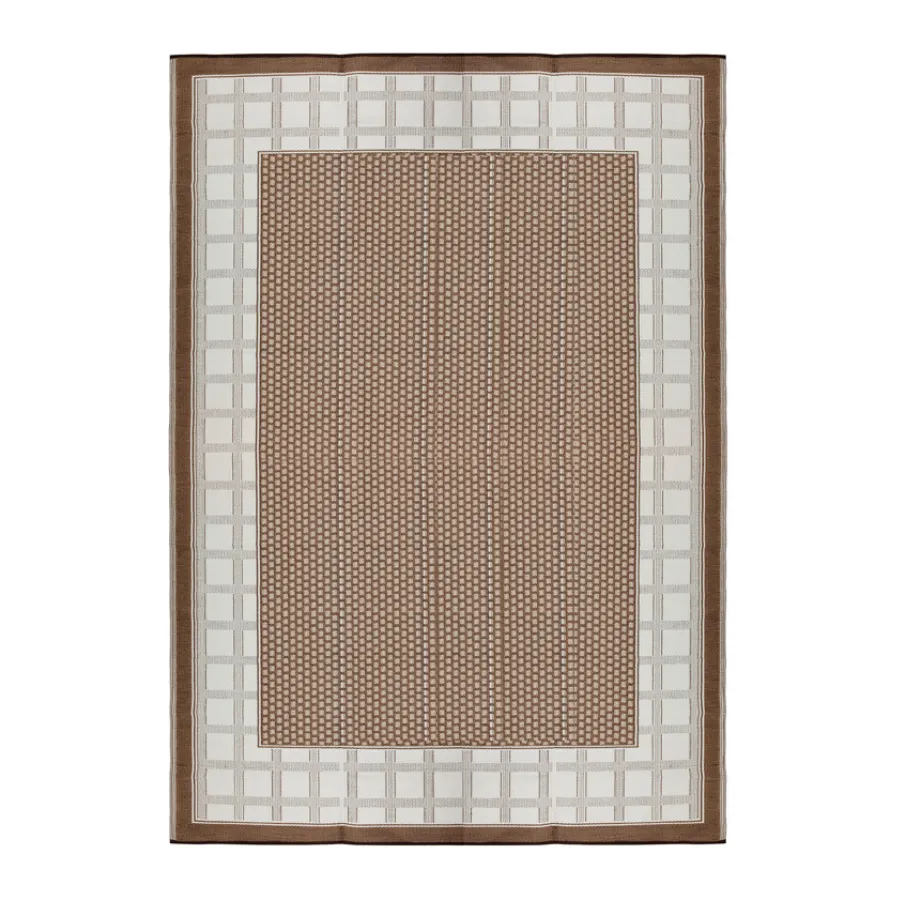 Europa Chestnut Brown and White Foldable Waterproof Large Camping Mat - 270x360 cm