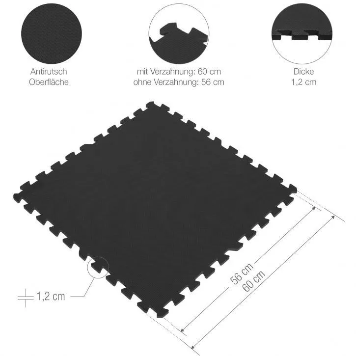 Floor Mat Set - 8 Mats - Black