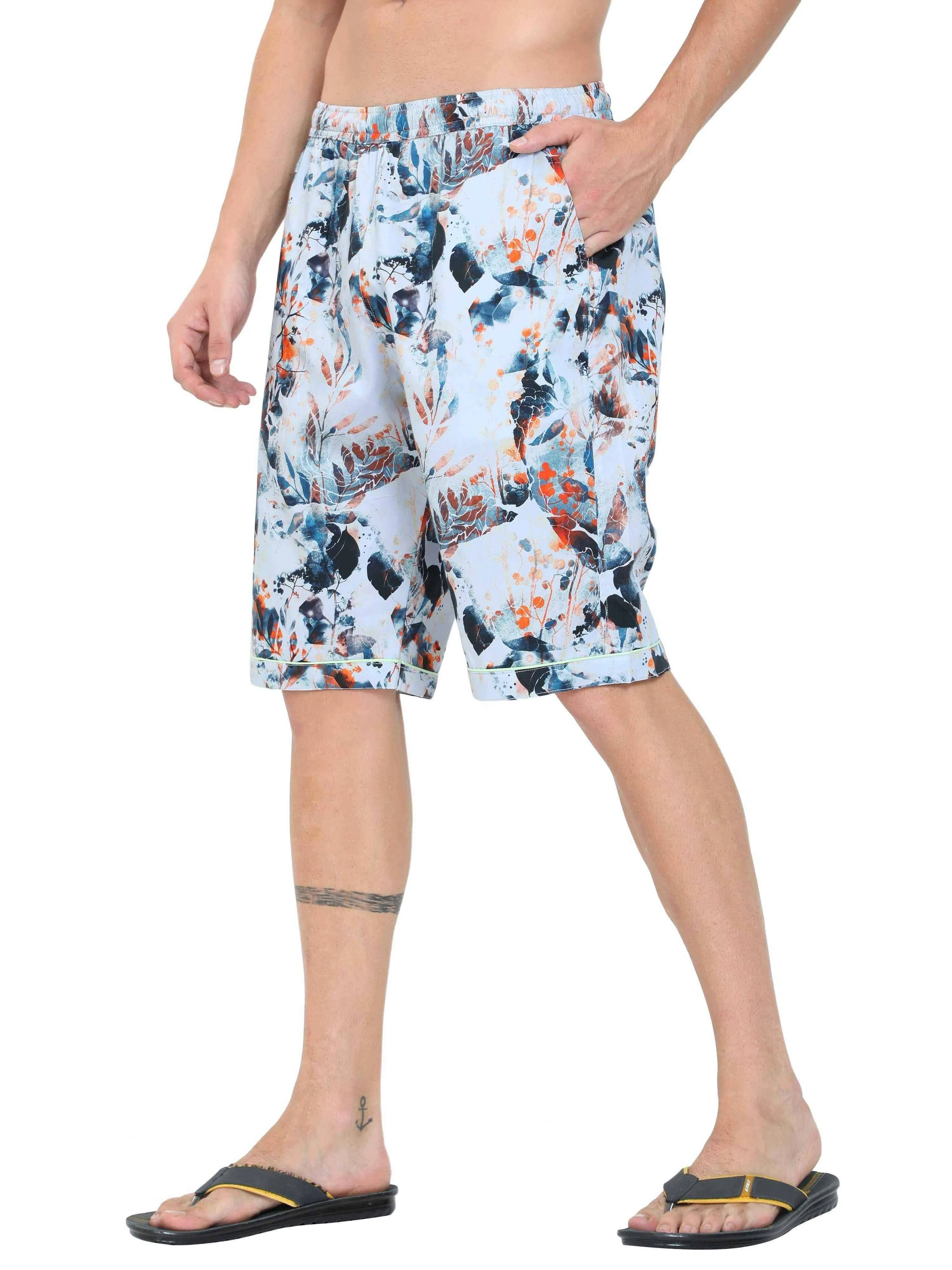 Guniaa Men's James Printed Night Wear Shorts