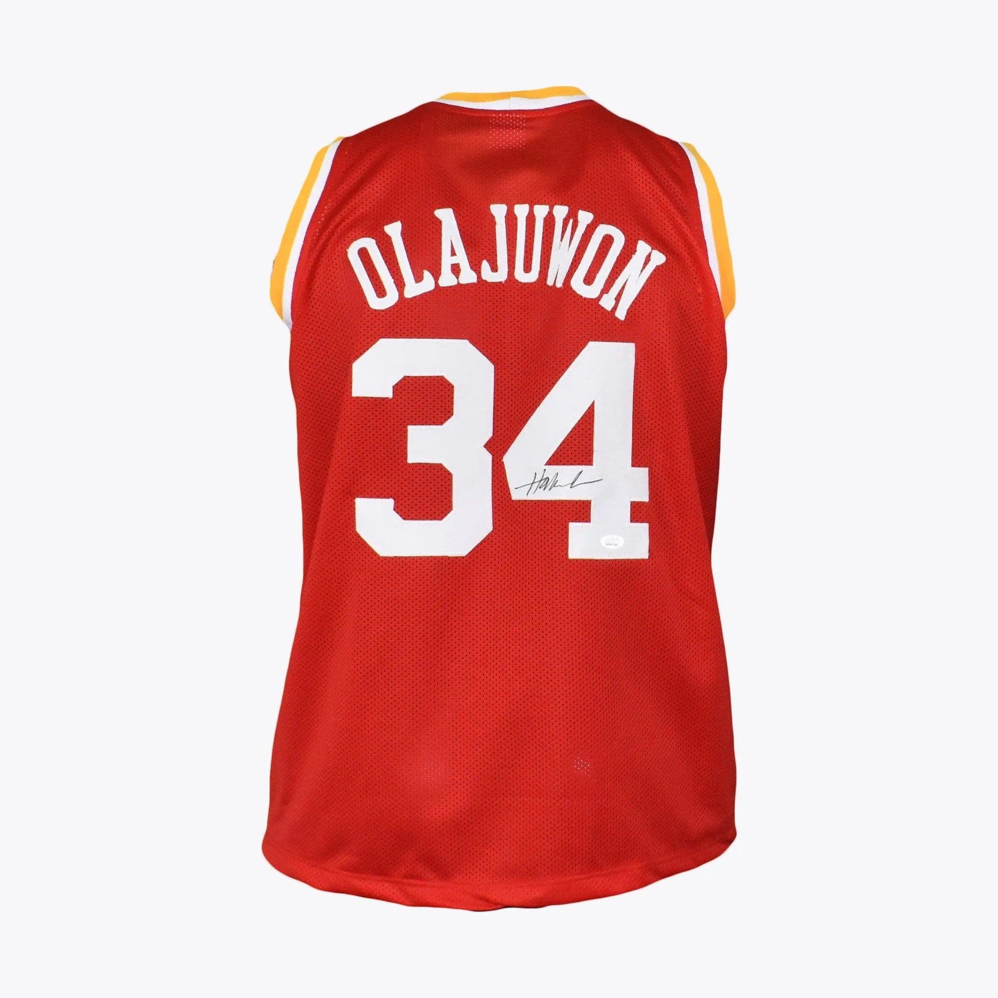 Hakeem Olajuwon Signed Houston Basketball Jersey Red (JSA)