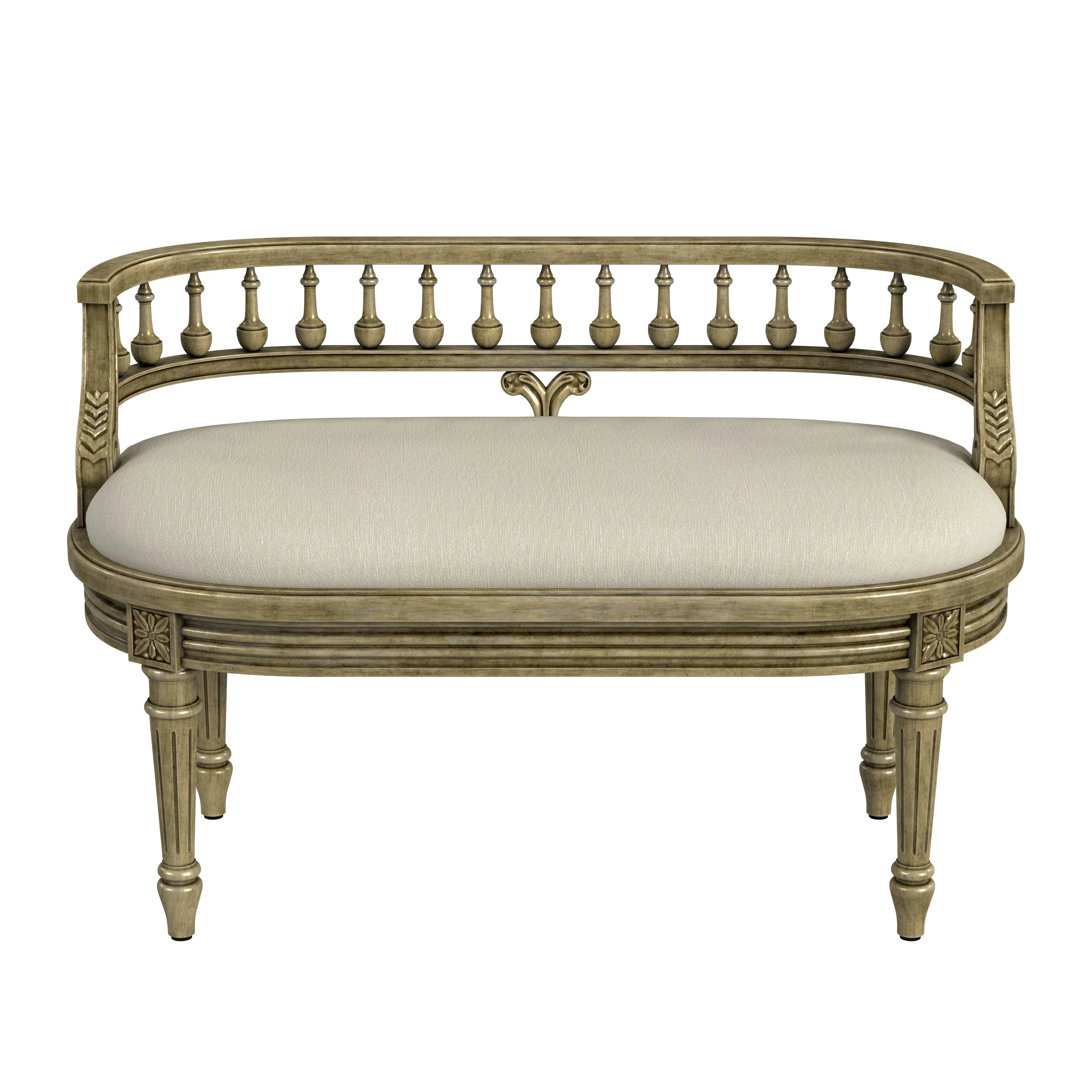 Hathaway 37" Upholstered Bench in Beige  2625424