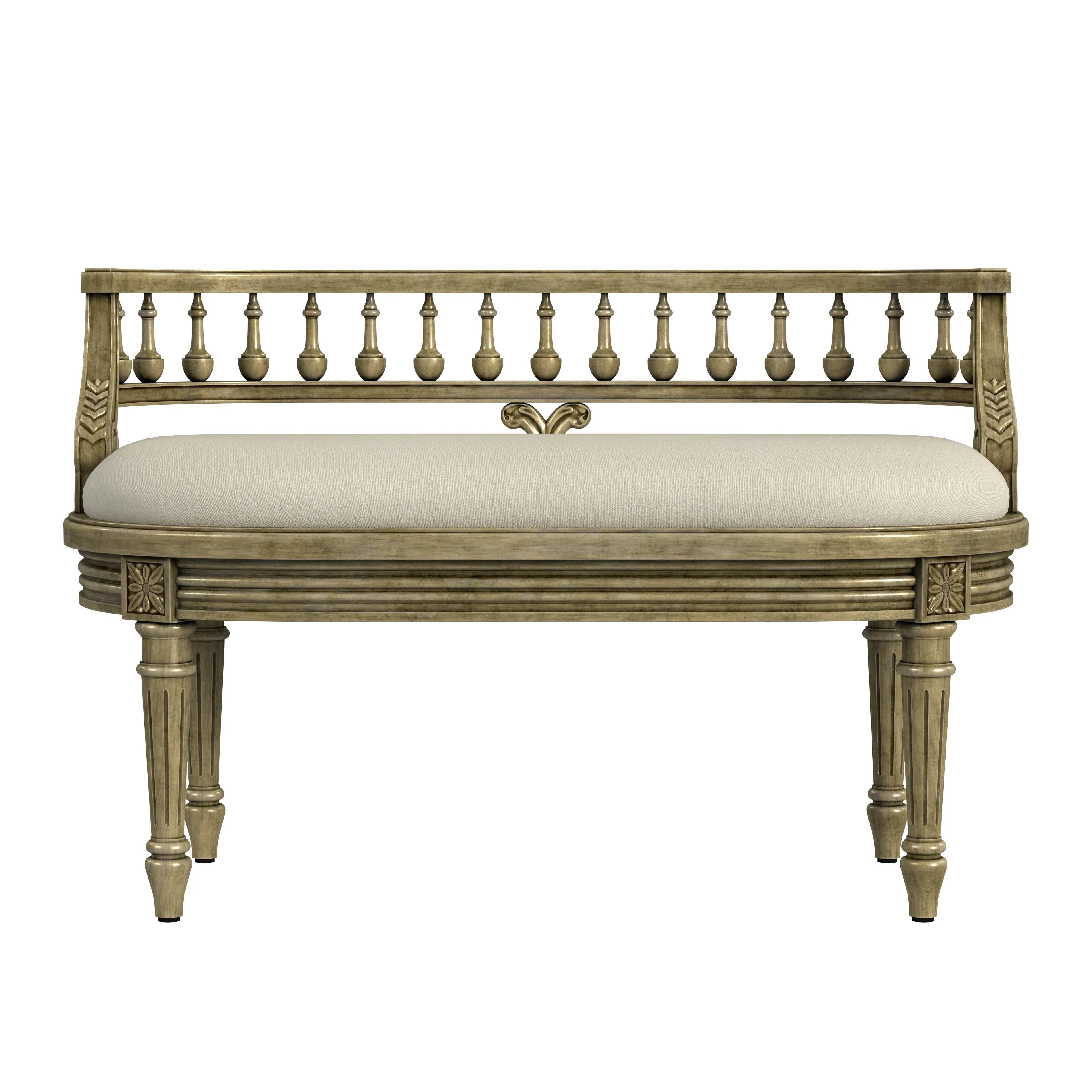 Hathaway 37" Upholstered Bench in Beige  2625424