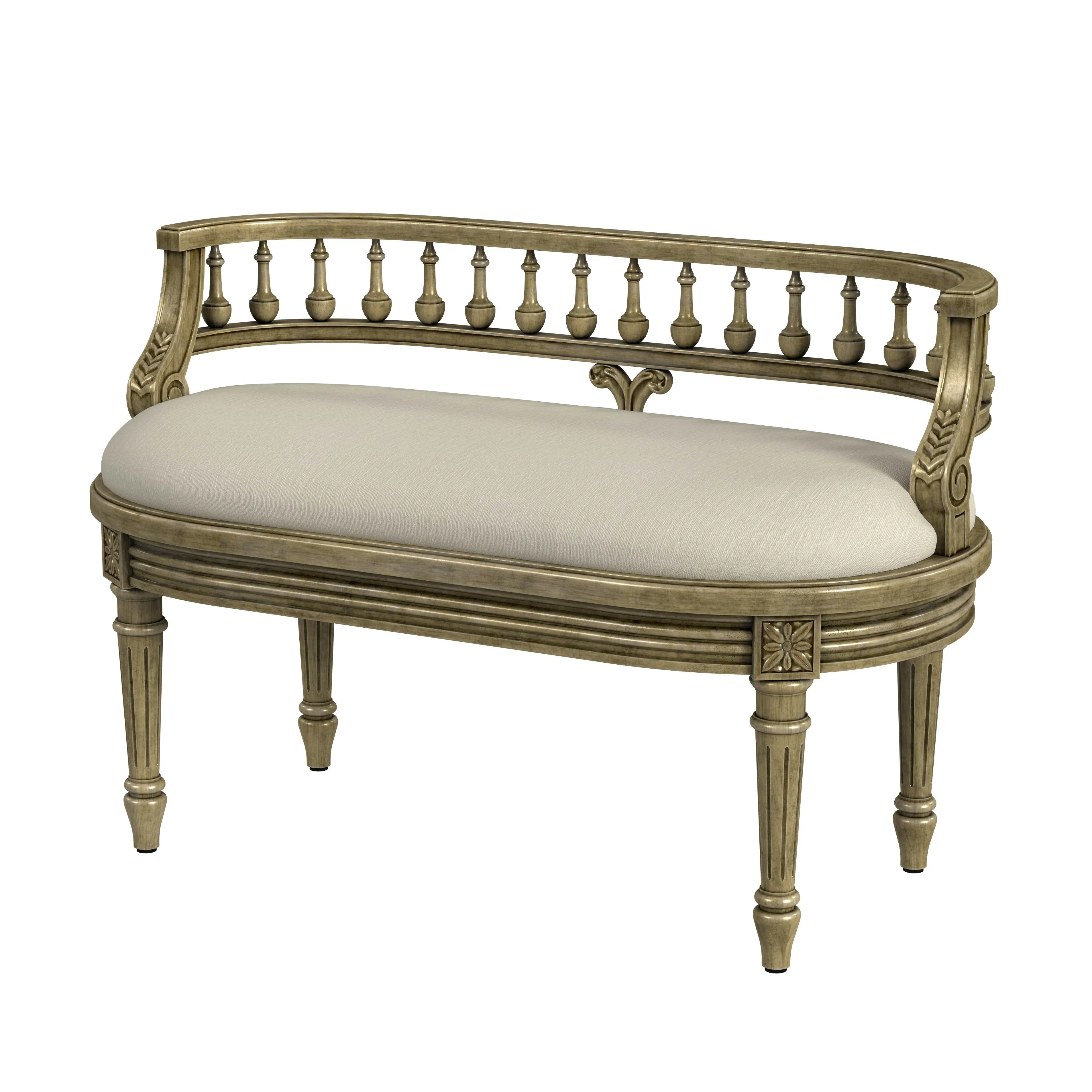 Hathaway 37" Upholstered Bench in Beige  2625424