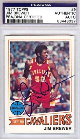 Jim Brewer Autographed 1977 Topps Card #9 Cleveland Cavaliers PSA/DNA #83448037