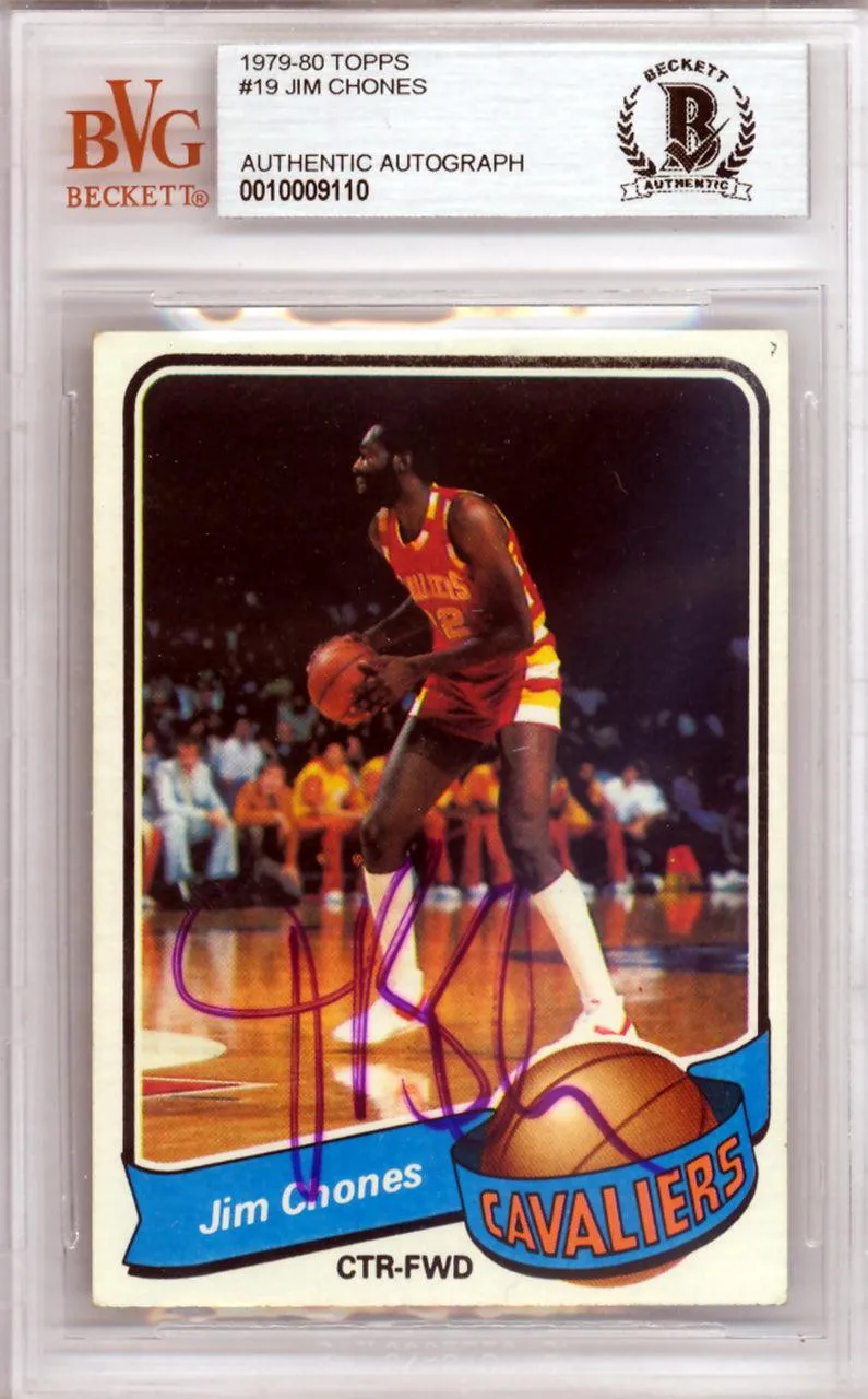 Jim Chones Autographed 1979 Topps Card #19 Cleveland Cavaliers Beckett BAS #10009110