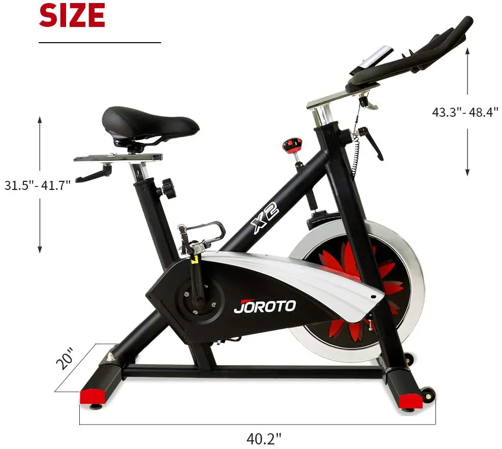 JOROTO Belt Drive Indoor Cycling Bike with Magnetic Resistance Exercise Bikes Stationary ( 300 Lbs Weight Capacity ) (Updated)