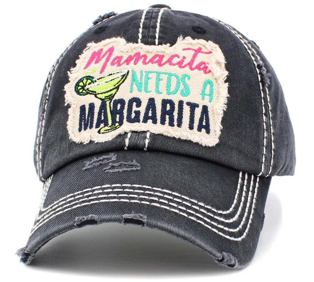 KBV1427 "Mamacita Needs A Margarita" Vintage Distressed Ballcap