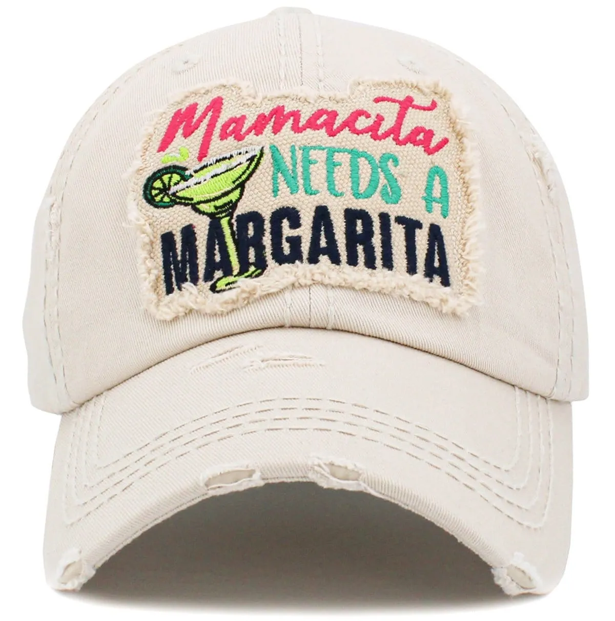 KBV1427 "Mamacita Needs A Margarita" Vintage Distressed Ballcap