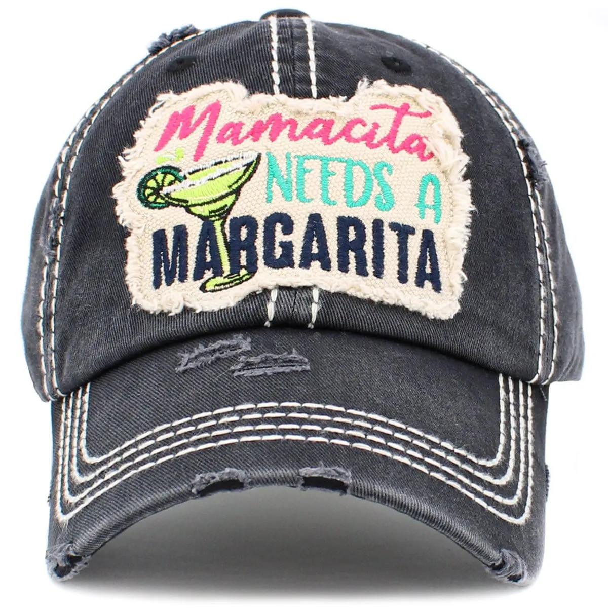 KBV1427 "Mamacita Needs A Margarita" Vintage Distressed Ballcap