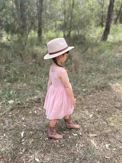 Kids Wool Fedora | Dusty Straight Brim