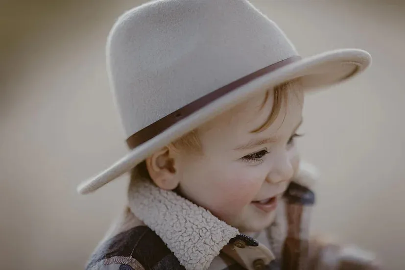 Kids Wool Fedora | Dusty Straight Brim