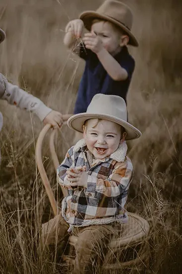 Kids Wool Fedora | Dusty Straight Brim