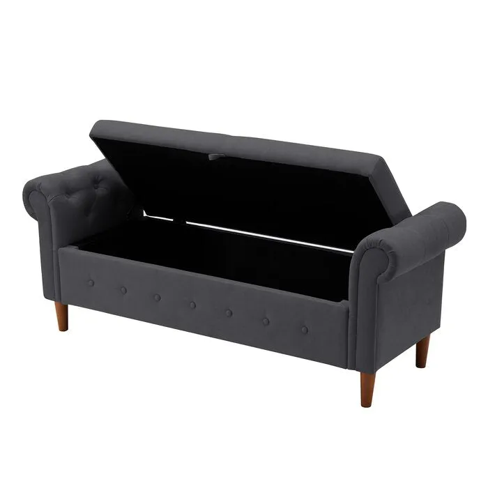 Lara 2 Seater Fabric Storage Bench Sette Puffy for Foot Rest