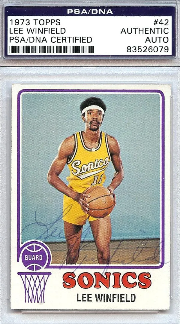 Lee Winfield Autographed 1973 Topps Card #42 Seattle Sonics PSA/DNA #83526079