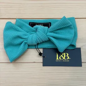 Lucky & Blessed Turquoise Big Bow Baby Headband