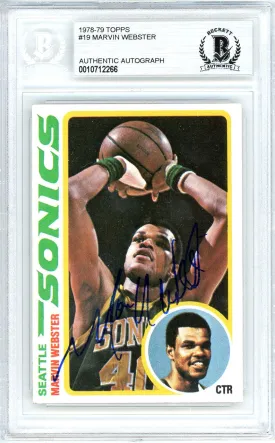 Marvin Webster Autographed 1978-79 Topps Card #19 Seattle Supersonics Beckett BAS #10712266