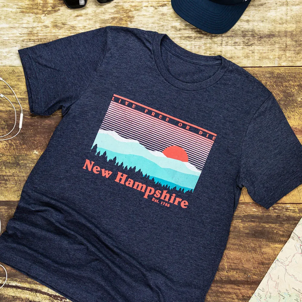 NH Skyline T-shirt- Heather Navy